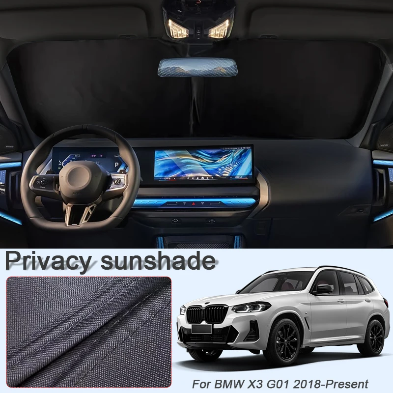 

Автомобильный черный солнцезащитный козырек для окон для BMW X3 G01 2018-настоящее время, автоматическая защита от УФ-лучей, теплоизоляция, защитная крышка, аксессуары для интерьера