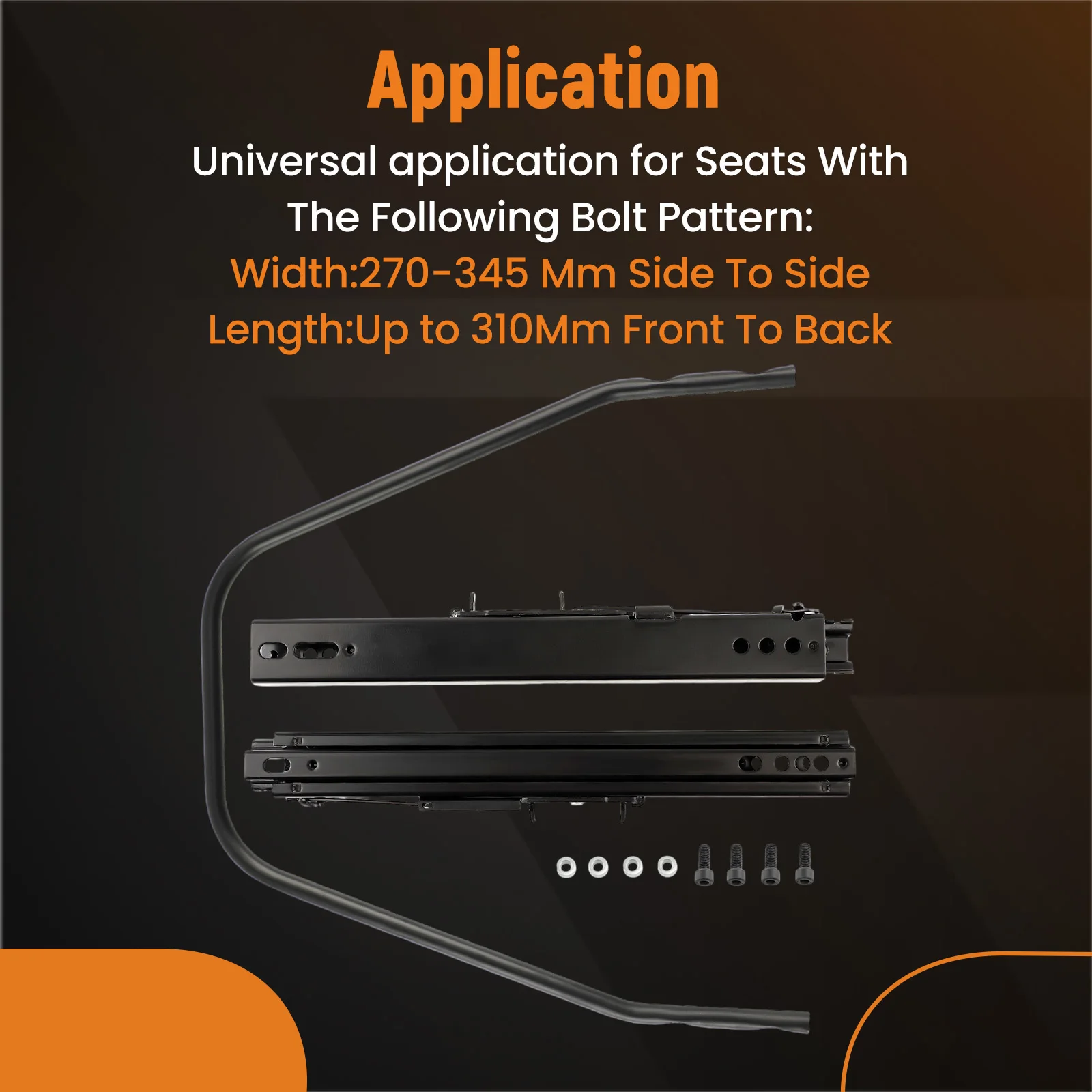 

Универсальный автомобильный кронштейн для направляющих сидений (подрамник) 270-345 мм (от боку до боку)