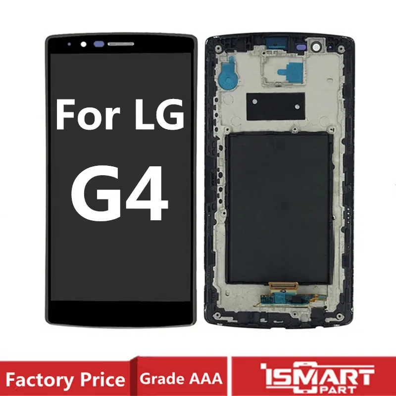 Para lg g4 lcd h810 h811 h815 display touch screen digitador assembléia com quadro único duplo sim peças de reposição
