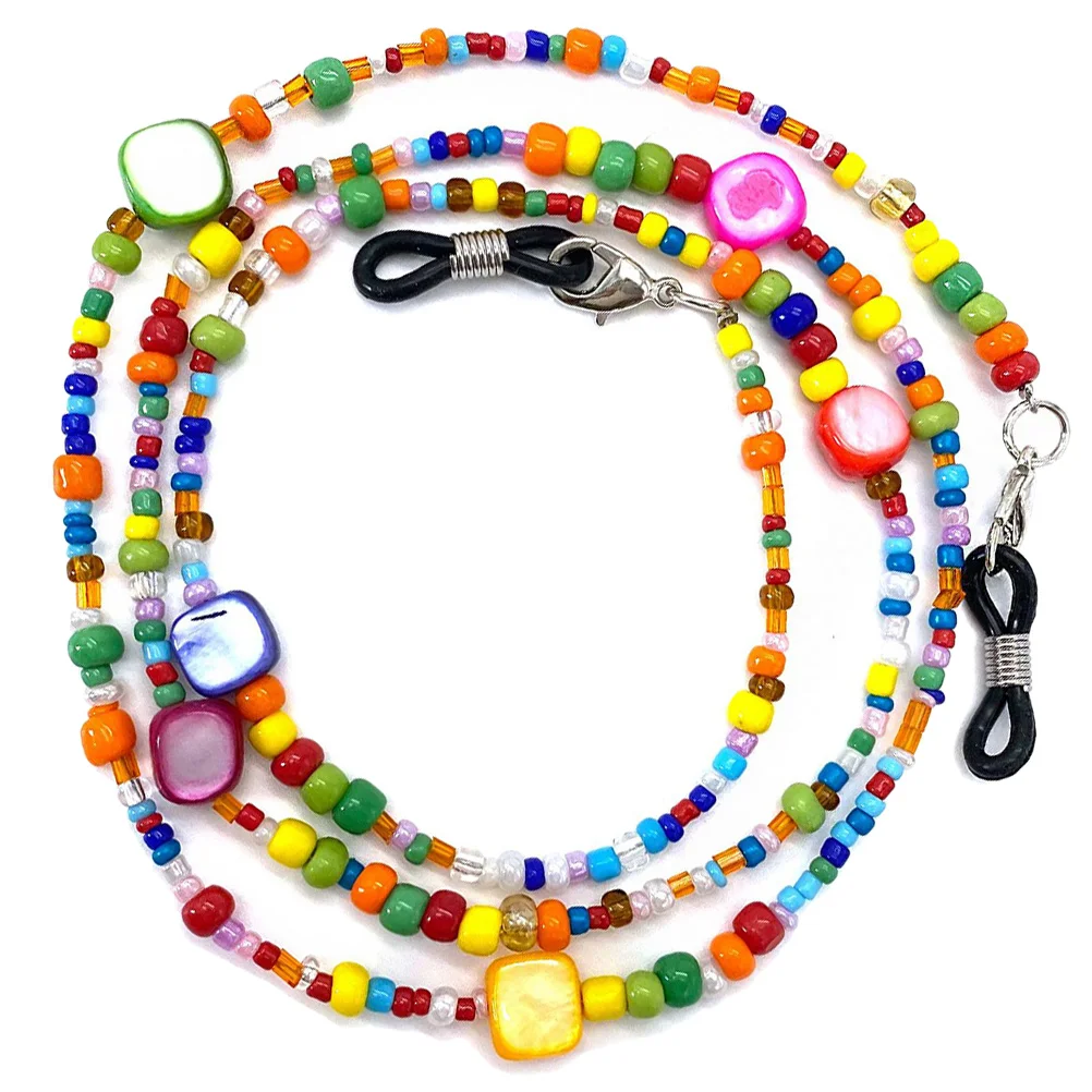 

Bohemian Style Shell Dyed Rice Beads Beaded Glasses Rope Chain (color) Men's Eyeglass Chains for Women Mask Lanyard Man