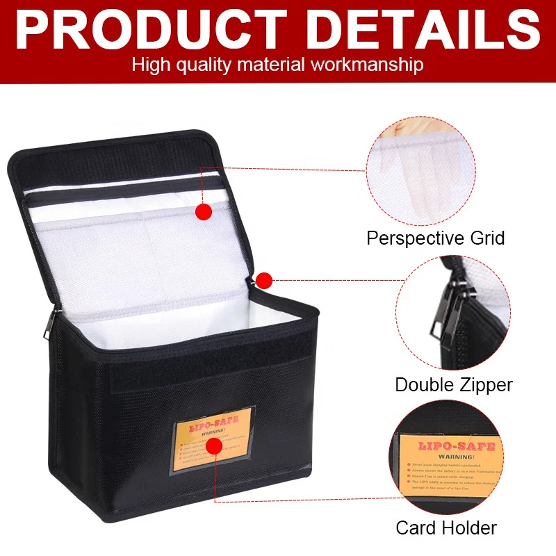 2PCS Multifunctional 260x180x130mm Nylon Safety Bag Explosion-Proof Waterproof For RC Lipo Battery Charger For Battery Storage