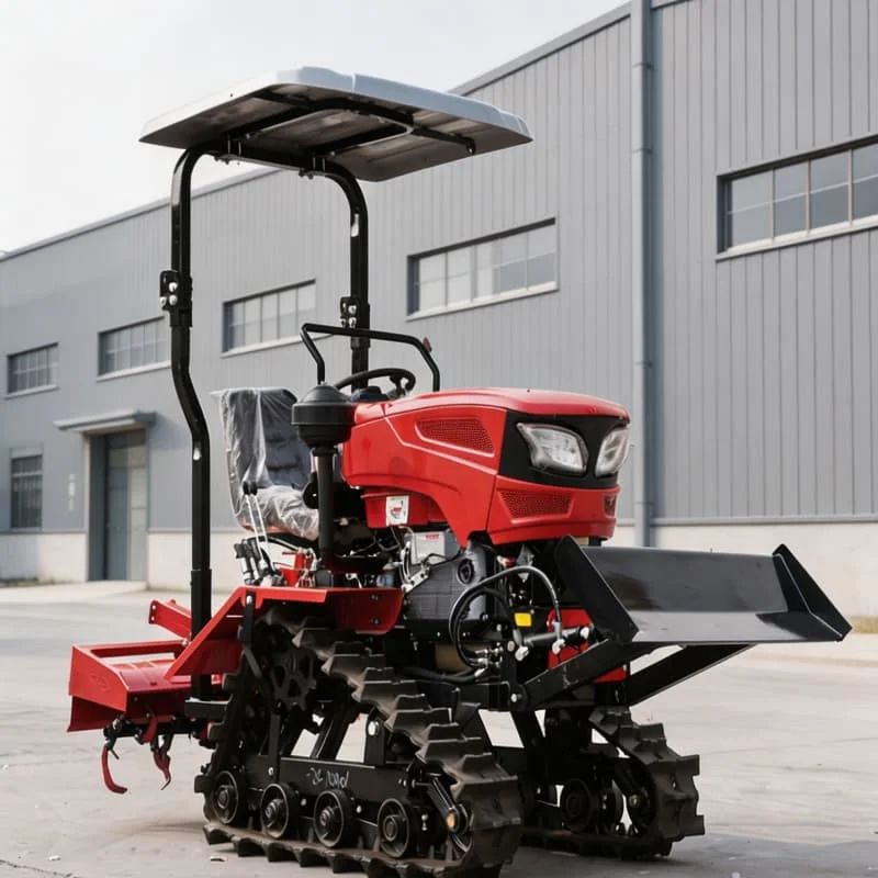 Customized 2026 New Small Farm Ploughing Machine, Ride-on Tracked Rotary Tractor, Durable Mini Cultivation Equipment view 4