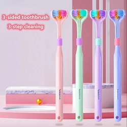 360 Degree Three-sided Soft Bristle Toothbrush Oral Care Safety  Teeth Deep Cleaning Portable Travel Dental