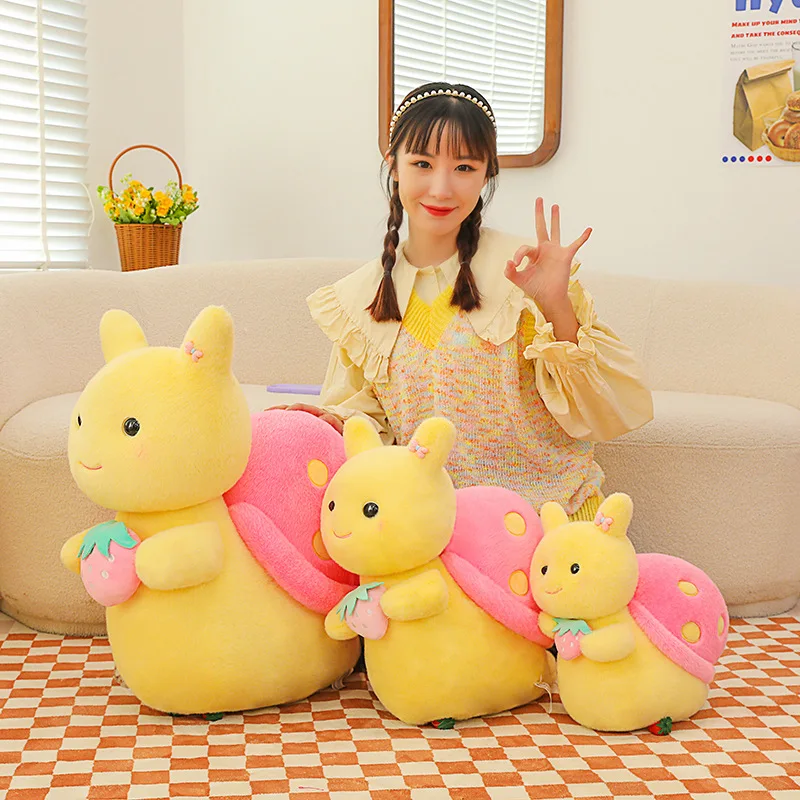 Kawaii Strawberry Baby Snail Plush Toy Stuffed Doll 8 Inch Cute Kids Birthday Christmas Gift for Children Perfect for Gifting