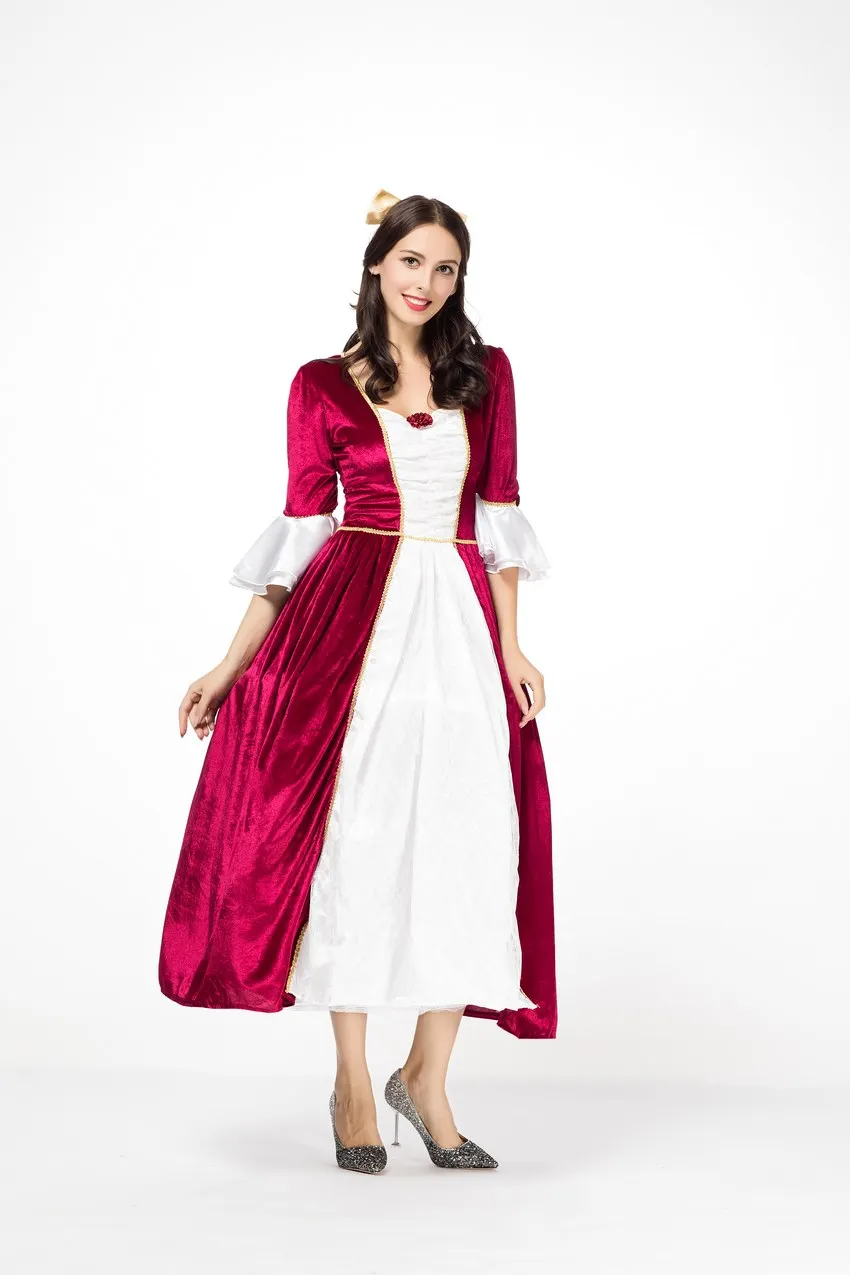 Costume de Cosplay de Princesse pour Adulte, Robe de Reine d'Halloween, Renaissance, Cour Médiévale, Spectacle