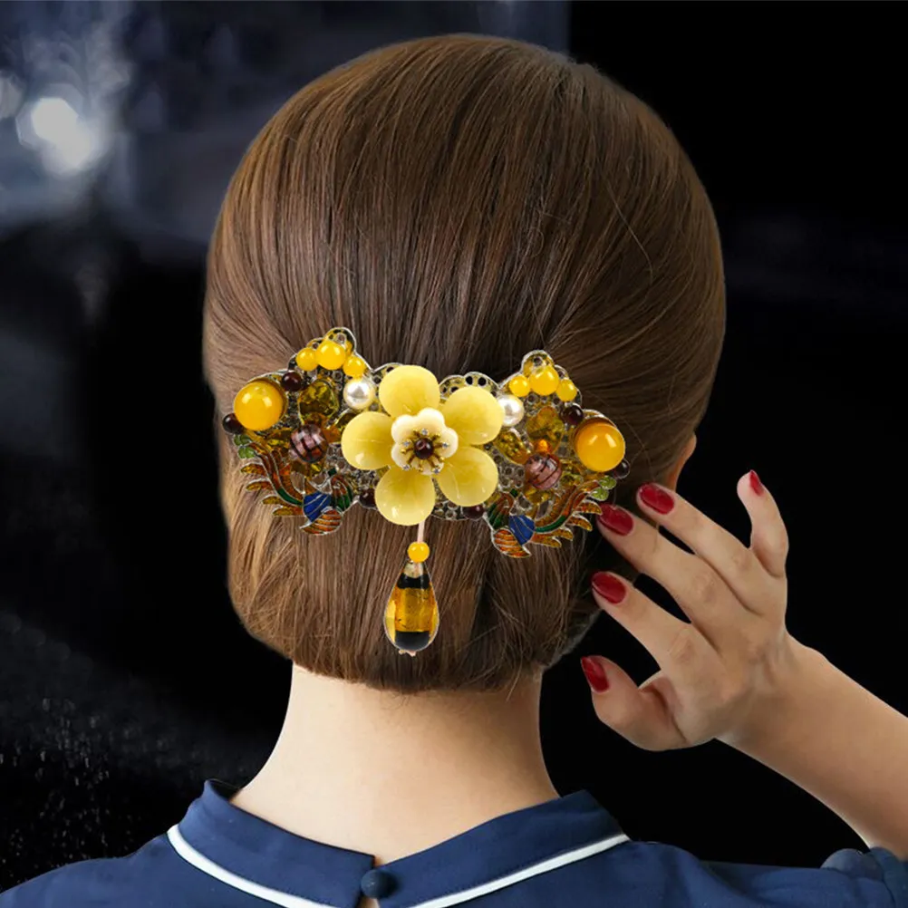 

Vintage Hair Barrette Ponytail Holder Clamp Women Spring Hair Clip Lightweight Comfortable for Holidays Parties Daily Use