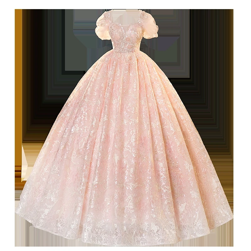 Real Video Pink Quinceanera Dresses Ball Gown Off Shoulder Sleeveless Tulle Appliques Puffy Mexican Sweet 16 Dresses 15 Anos