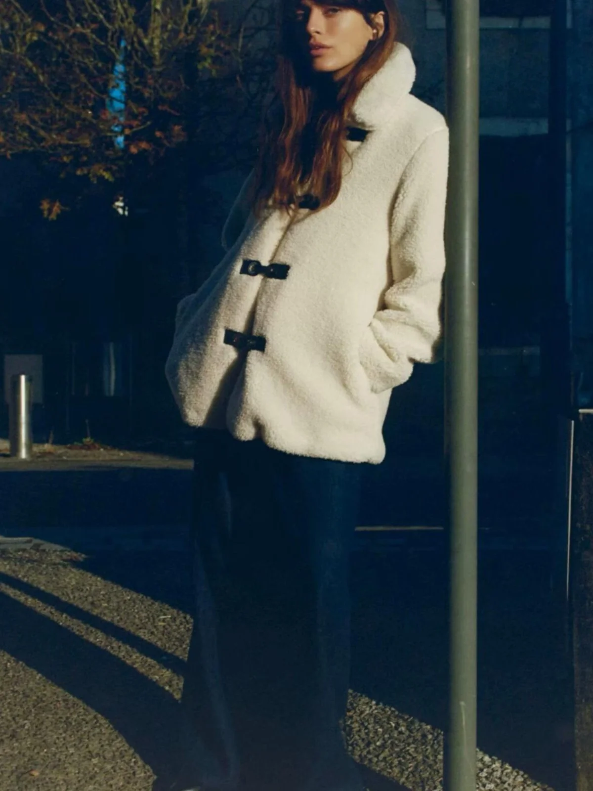 Herfst Winter Dames Lamsbont Gevoerde Fce Jas Lange Sve Turn-down Kraag Veelzijdige Bovenkleding Verdikte Polyestervezel