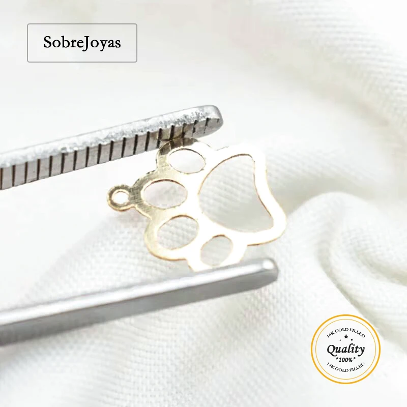 

14 К позолоченный принт лапы, очаровательные ювелирные изделия с когтями, ожерелье «сделай сам», устойчивые к тускнению фурнитура