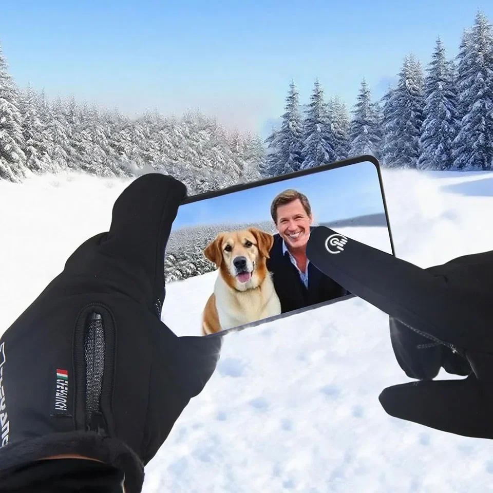 GTUBIKE قفازات الشتاء مقاوم للماء شاشة تعمل باللمس الحرارية يندبروف قفازات دافئة الطقس البارد الجري الرياضة المشي لمسافات طويلة قفازات التزلج #5