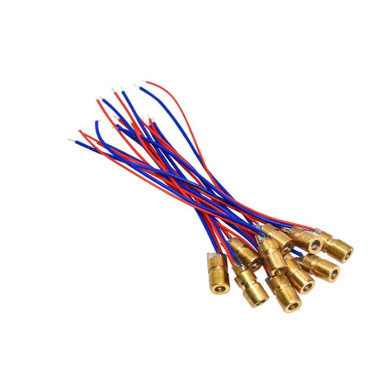 10PCS 5V 650nm 5mW Adjustable Laser Dot Diode Module Red Sight Copper Head Mini Laser Pointer
