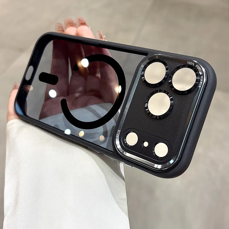 Funda Magsafe transparente de negocios para IPhone 17 Pro Max 17 Air 16 15 14 Plus 13 12 11 17 Pro Max cubierta protectora de cámara chapada
