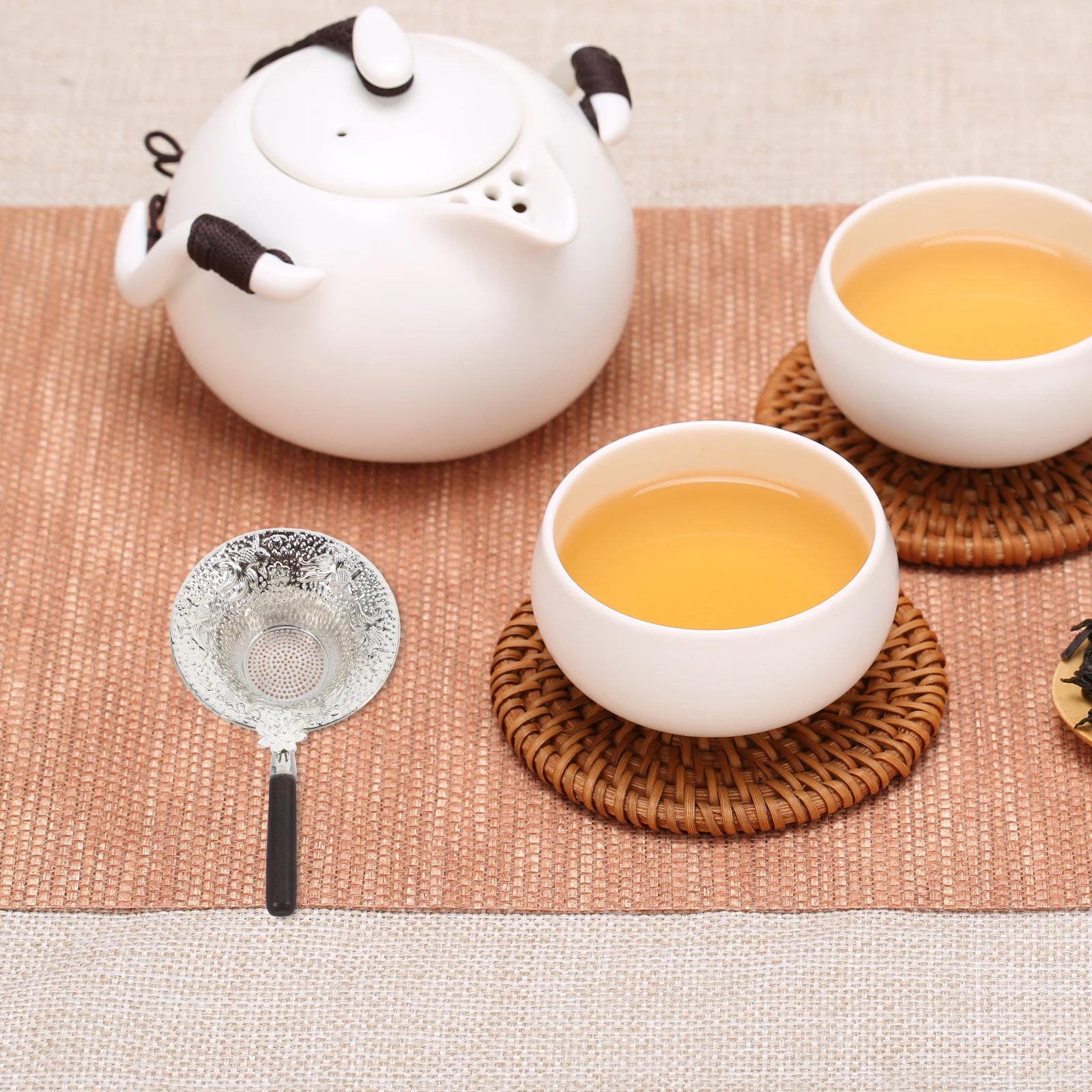 

Fine Mesh Tea Strainer Loose Leaf Steeper Metal Chinese Silver Mini Filter Tea Leak Gongfu Strainers Separator Dripper Baskets