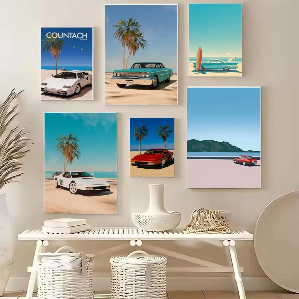 Tropical Miami Vice Style Poster PP Wall Decor Posters Celebrity Art Prints Aesthetic Wall Art Bedroom Office Home Gift