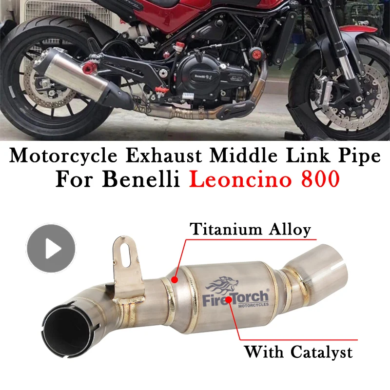 

Slip On Titanium Alloy For Benelli Leoncino 800 Motorcycle Exhaust Modify Escape Moto Middle Link Pipe Connect Original Muffler