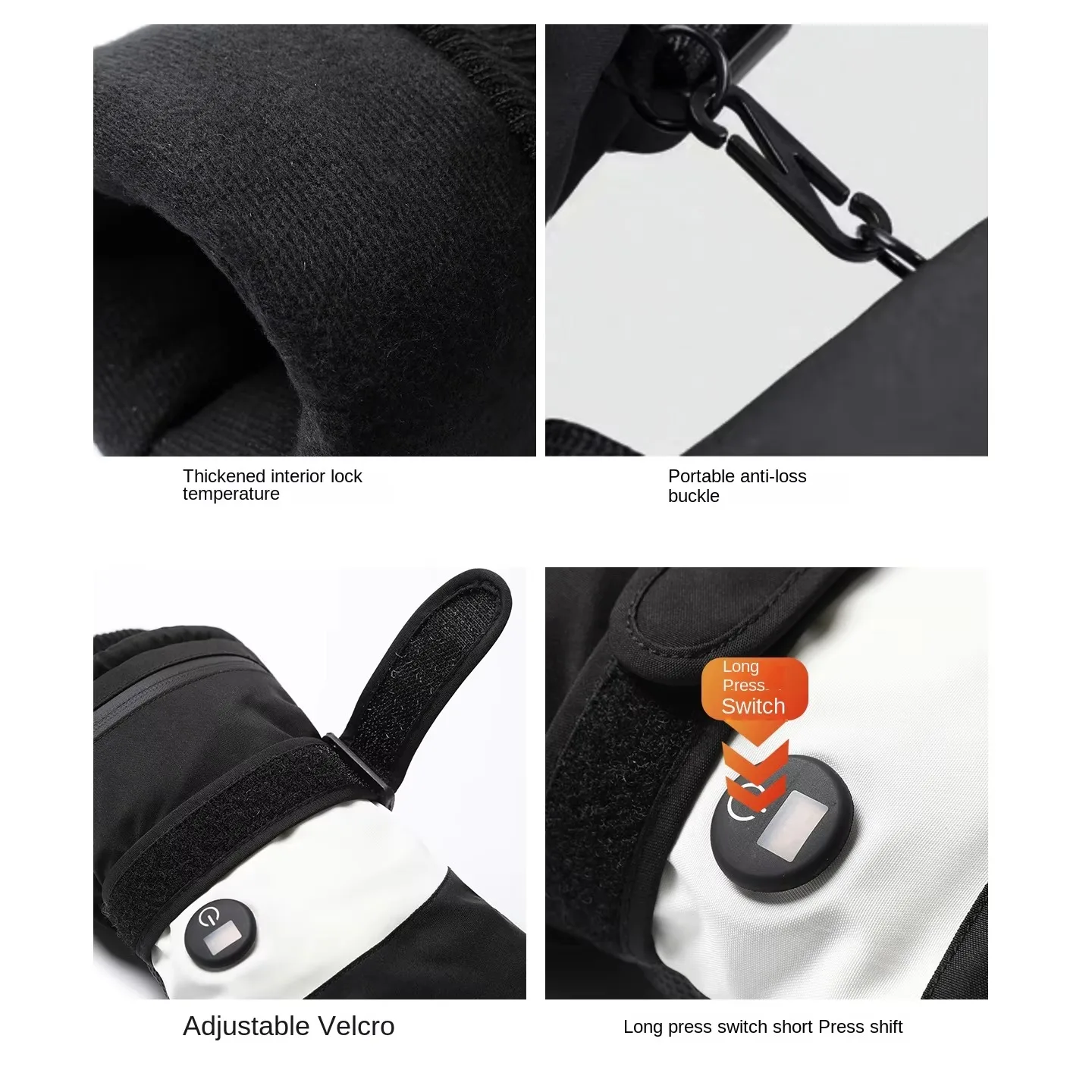 Men's Winter Electric Heating Gloves 3000mAh Rechargeable Battery 3 Temperature Settings Waterproof Anti-Slip for Outdoor Work Skiing Traveling view 7