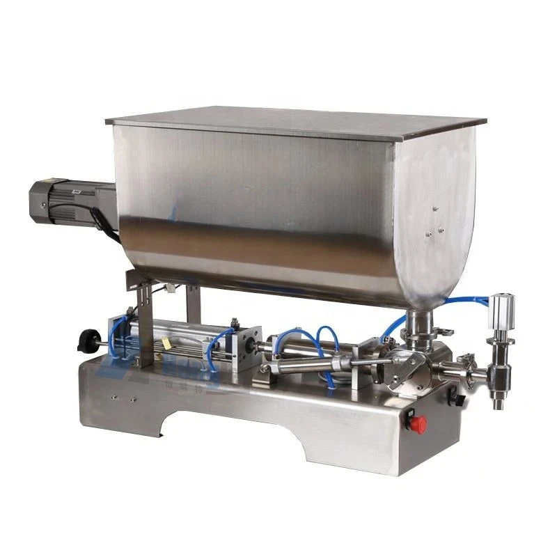 Pneumatic Semi Automatic Body Scrubs Salad Pasta Sauce Packaging Mixing Filling Machine