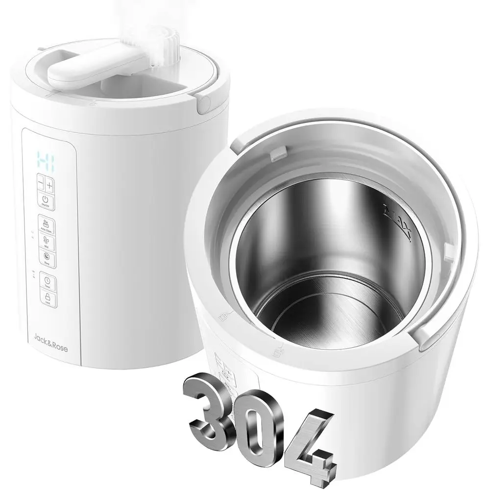 

Парогенератор из нержавеющей стали на 3 л для спальни или гостиной, с функцией теплого тумана, легко чистится, бесшумный, с фильтром, с таймером.