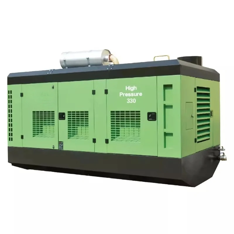 Stationary Diesel Screw Air Compressor 750cfm 21bar High Pressure Air Cooled Lubricated With Engine