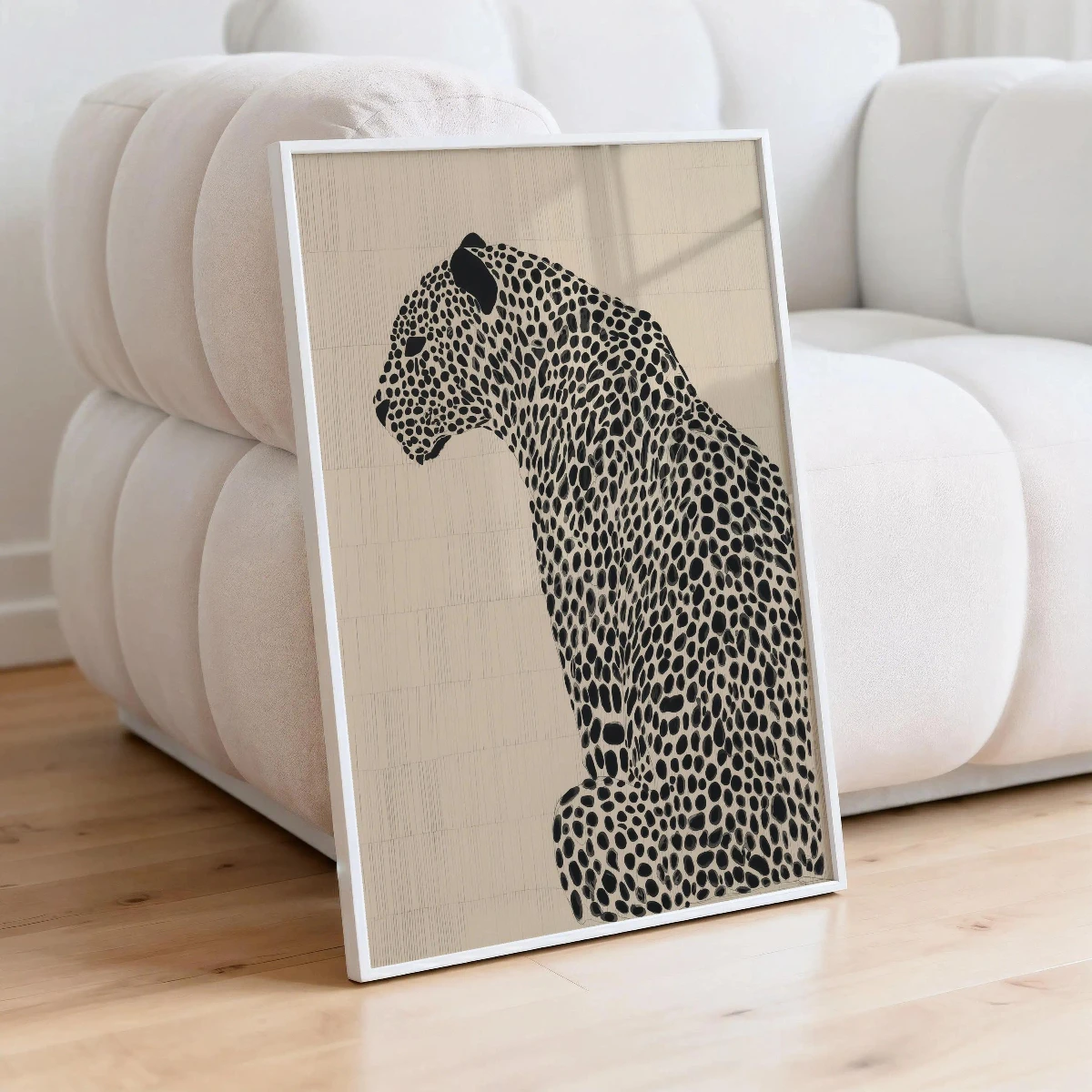 Vintage Leopard Canvas Prints Poster Neutral Minimalist Beige Cheetah Animal Art Prints Living Room Wall Art Home Decor Poster