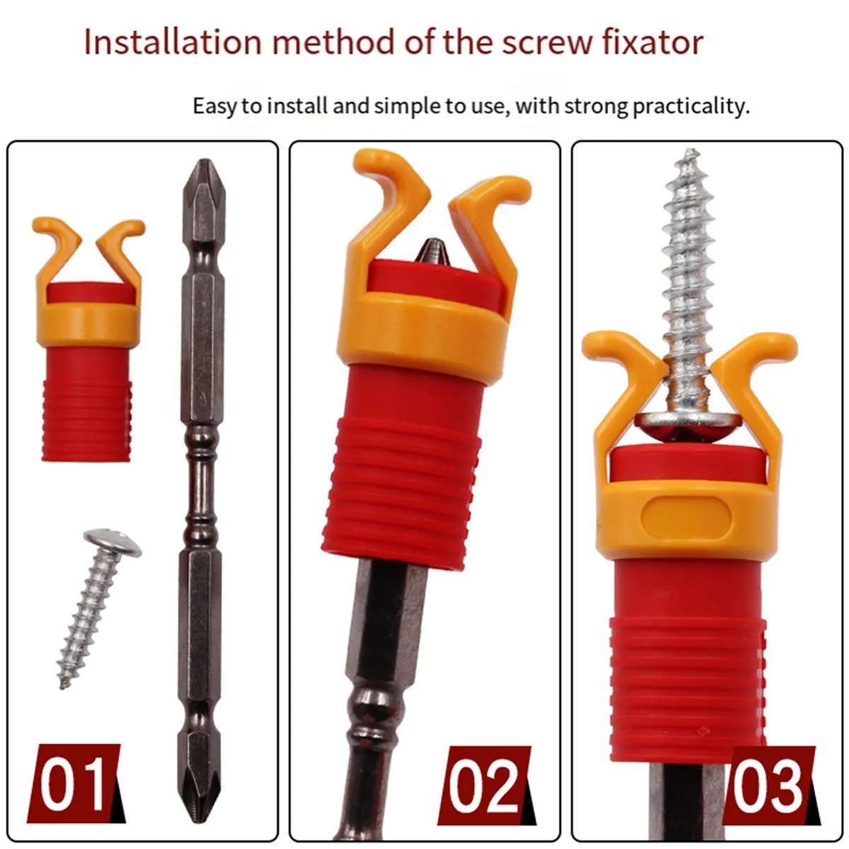 A45I Screw Holder Clamper Screw Fixer Holder Screws Retainers Fixer Fixture Fixed Sleeve Screwdriver Woodworking Drill Tools