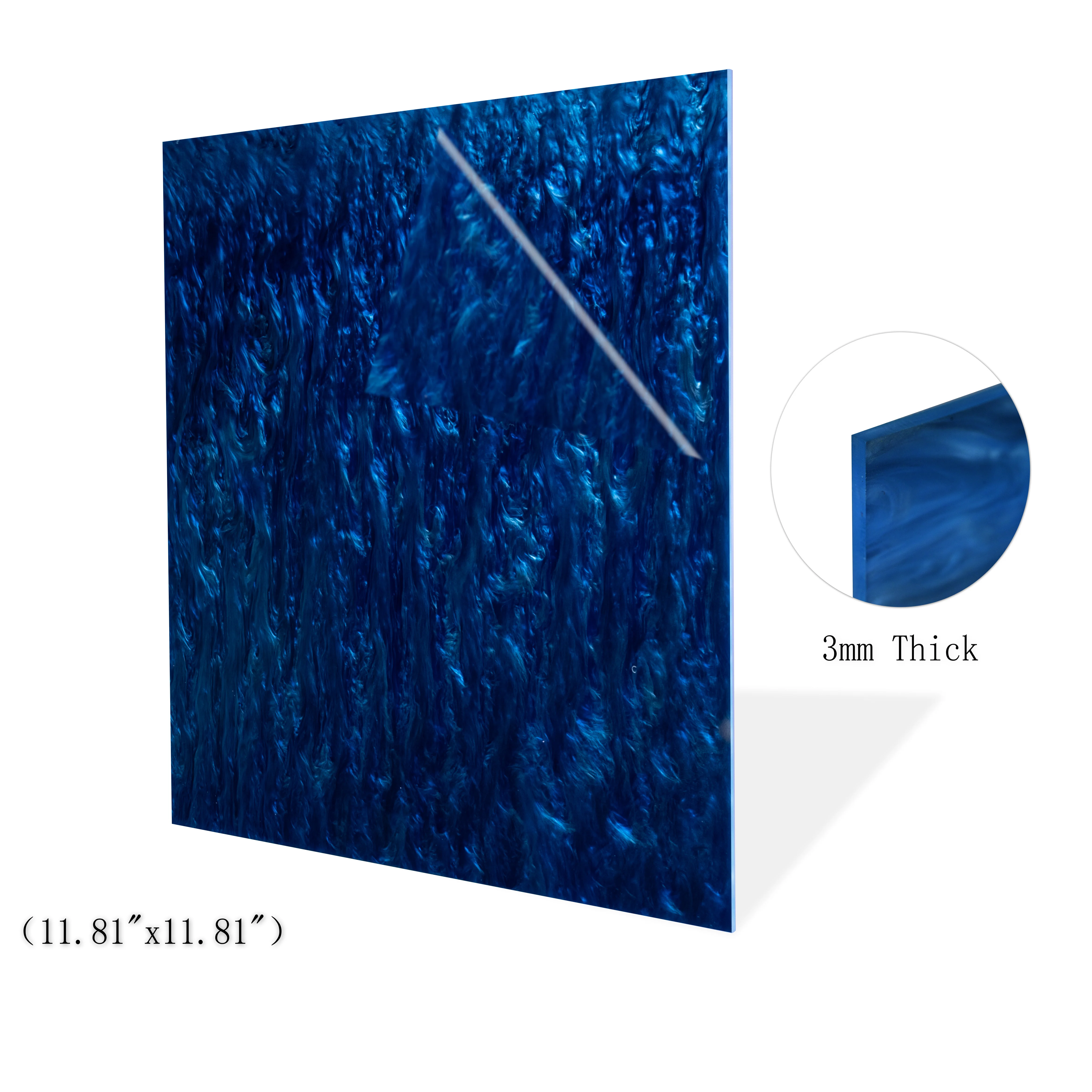 Dark  Blue pearl Pattern Cast Acrylic Sheet 3MM Thickness  marble 100% virgin material Friendly and odorless