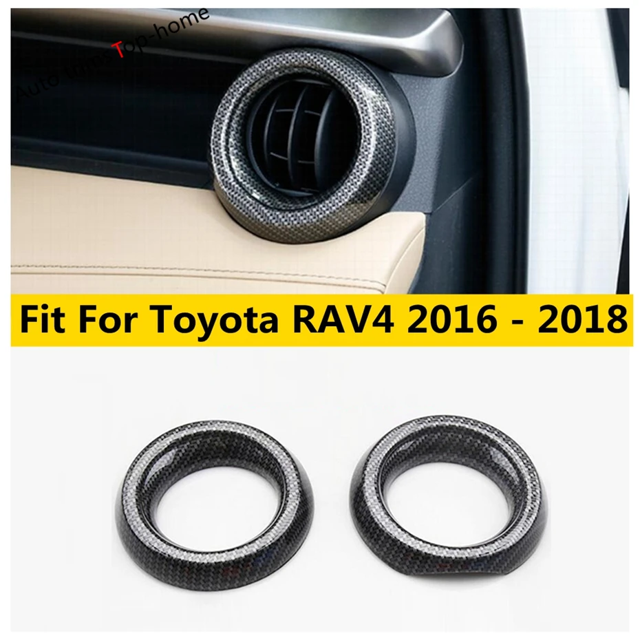 

Side Air Conditioning Outlet AC Vent Circles Decoration Frame Cover Trim For Toyota Rav4 Rav 4 2016 2017 2018 Car Accessories