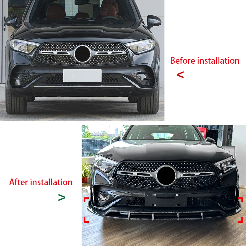 

Для Mercedes-Benz 2023 2024 2025 2026 GLC-класса X254 GLC260 GLC300: Накладка-сплиттер на передний бампер, аксессуары для тюнинга