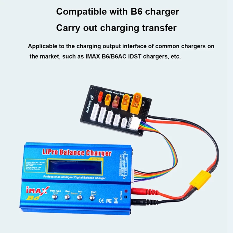 XT30 XT60 XT90 JST T Connector Lipo Battery Charger Board 2-6S Parallel Balance Charging Board For B6 B6AC Lite