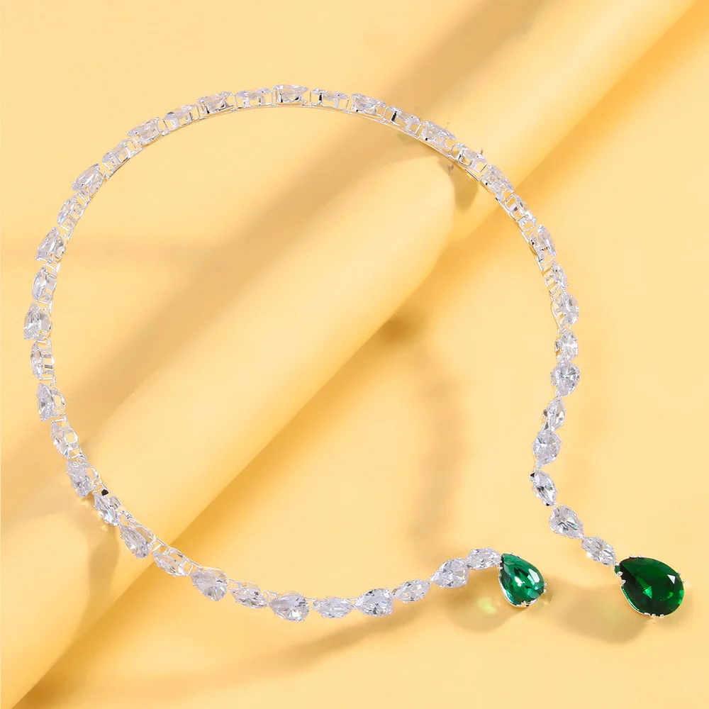 Luxury Water Drop Collar Necklace Pendant for Women High Quality Jewelry Elegant Pendant Zircon Open Necklace Choker Adjustable