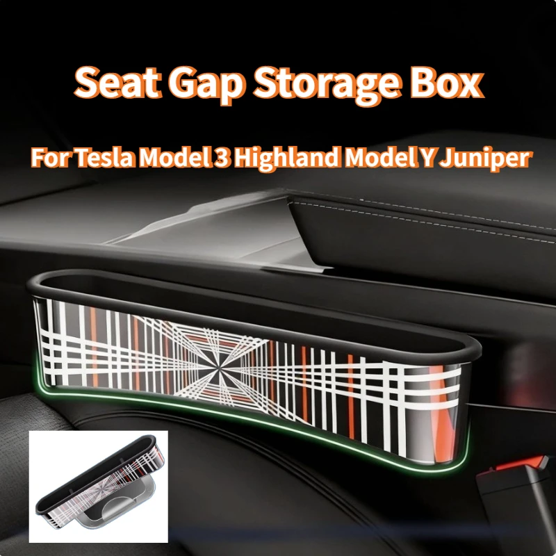 

Car Seat Gap Storage Box for Tesla Model 3 Highland Model Y Juniper 2025 Central Control Silicone Double Layer Gap Storage Box