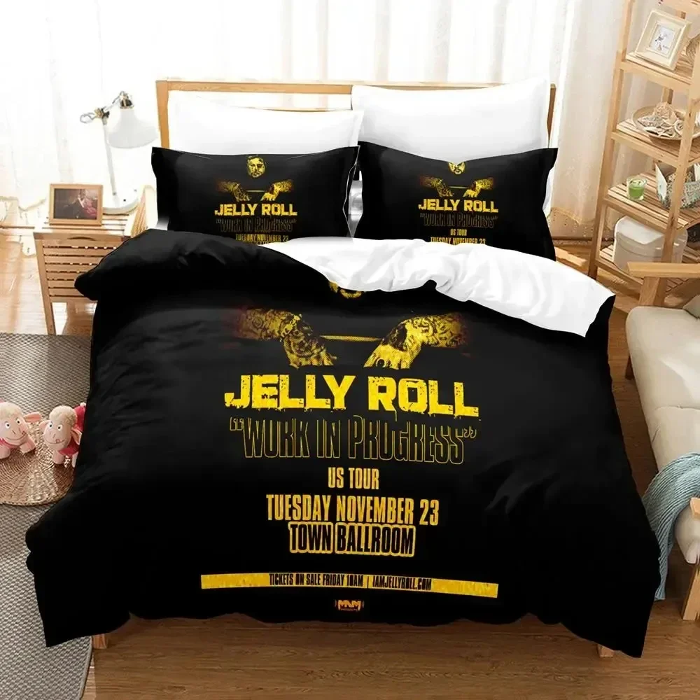 

3D Print Jelly Roll Rapper Comfortable Duvet Quilt Cover Pillowcase Bedding Set Children Bedroom Decoration Home Textile