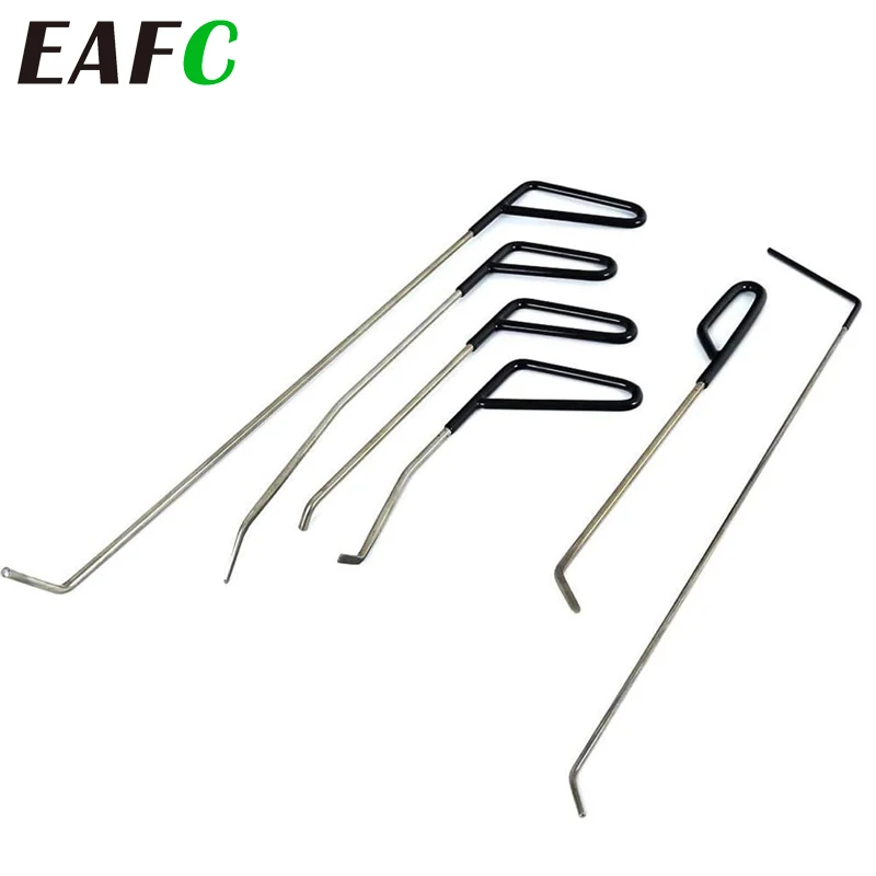 

EAFC 6PCS Car Deicing Hook Rod Repair Tool Paint Free Dent Repair Kit Car Body Sheet Metal Dent Restoration Dent Striking Kit