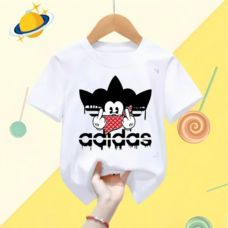 Disney Mickey Minnie Mouse Kids T-shirt Boys Girls Street Wear sports short sleeved casual shirt Baby clothing Kawaii