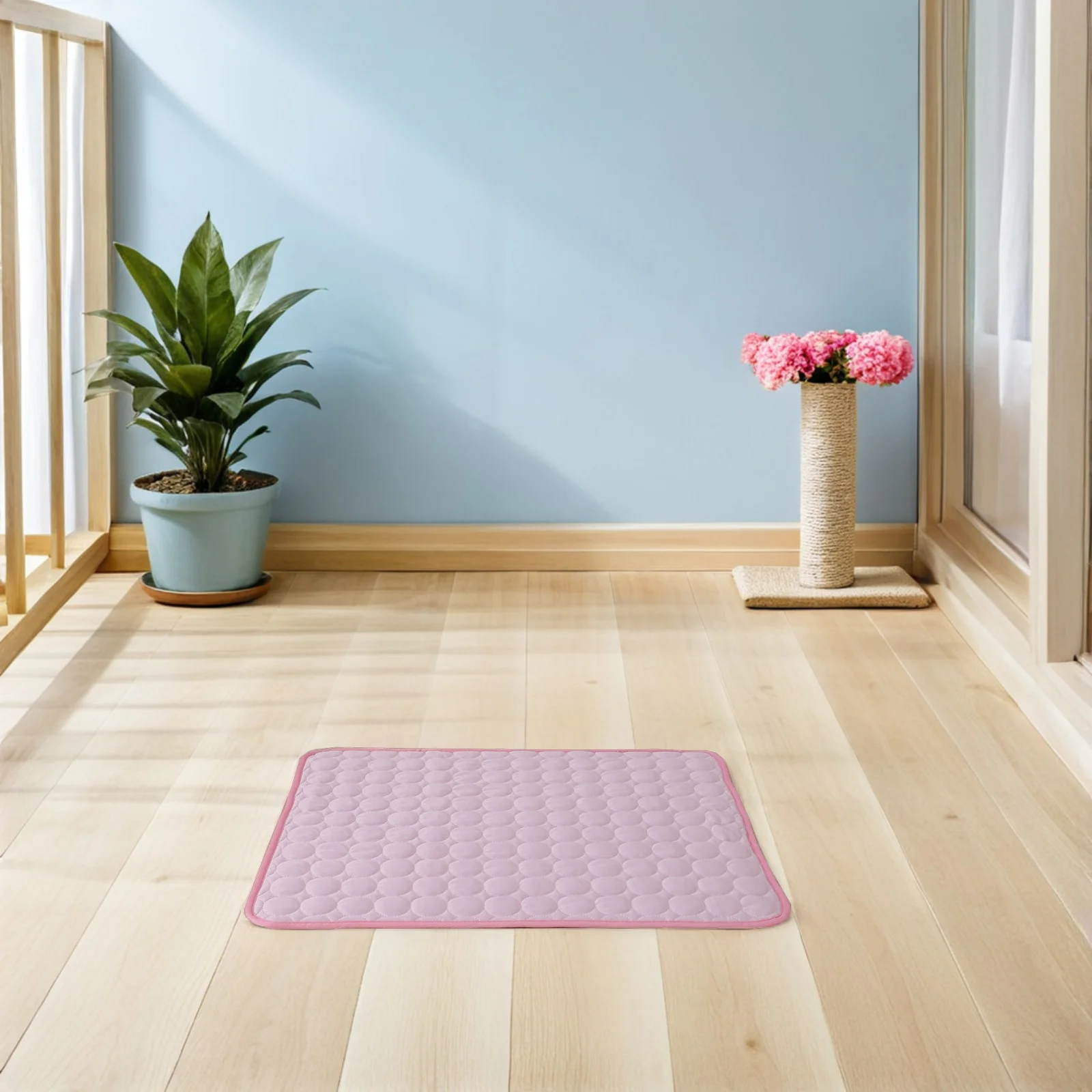 

Cool Pet Mat Summer Cooling Mat for Dogs Cats Pink Size Overheating Foldable Easy Storage Crate Kennel Sofa Use