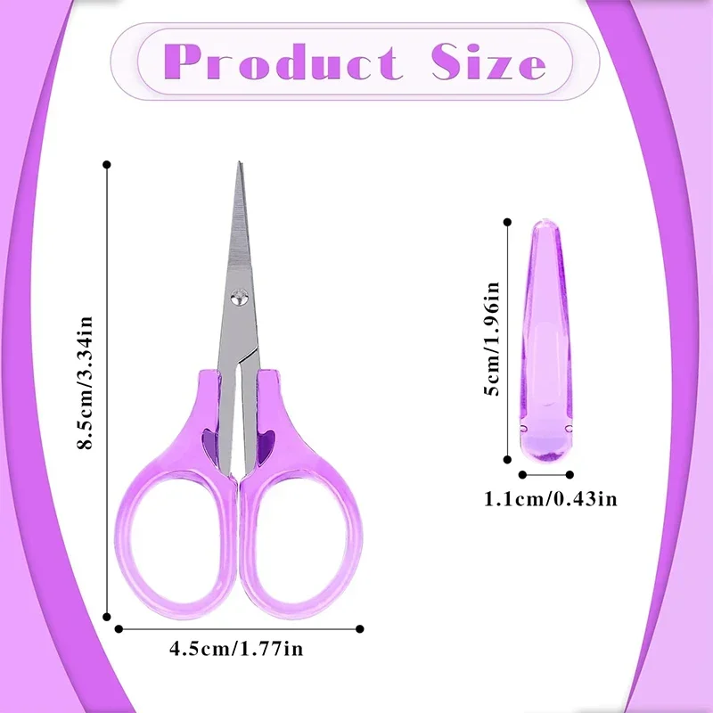 2pcs Scissors Kids Paper Cutting Scissors with Safe Cover Stainless Steel Mini Sharp Sewing Knitting Crafting Tool for Tailor