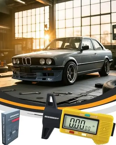 

GODESON Yellow Digital Tire Tread Gauge – 3 Measurement Modes, Large LCD, Zeroable – for Cars, Motorcycles, Vans