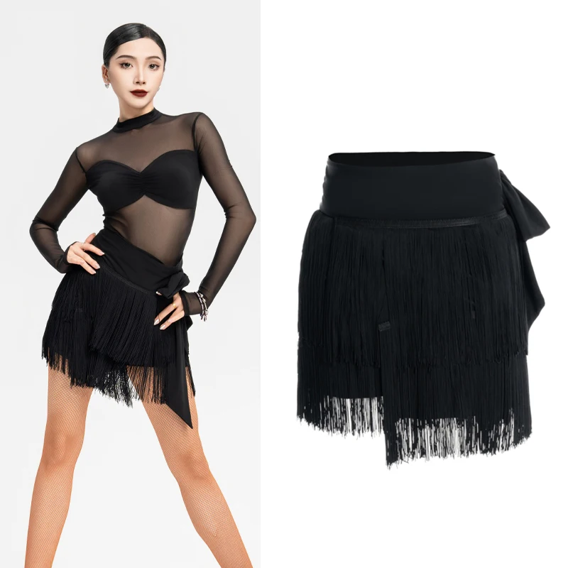 

2024 New Latin Dance Skirts For Women Sexy Tassel Skirt Adult Modern Dance Practice Clothes Chacha Latin Dance Costumes DN18686