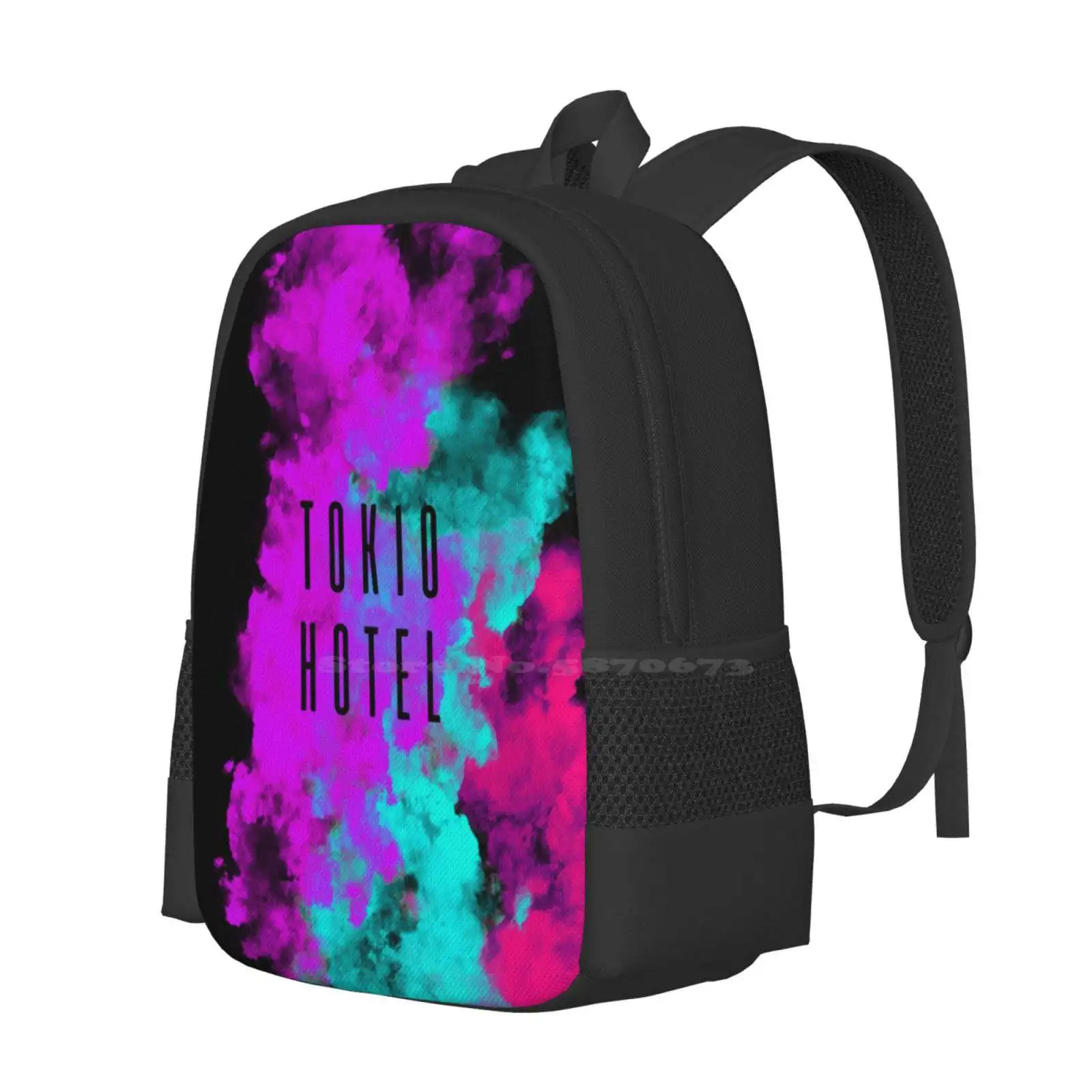 Smoke-Tokio Hotel Large Capacity School Backpack Laptop Bags Tokio Hotel Tokyo Th Tv Bill Kaulitz Queen B Tom Kaulitz Queen T