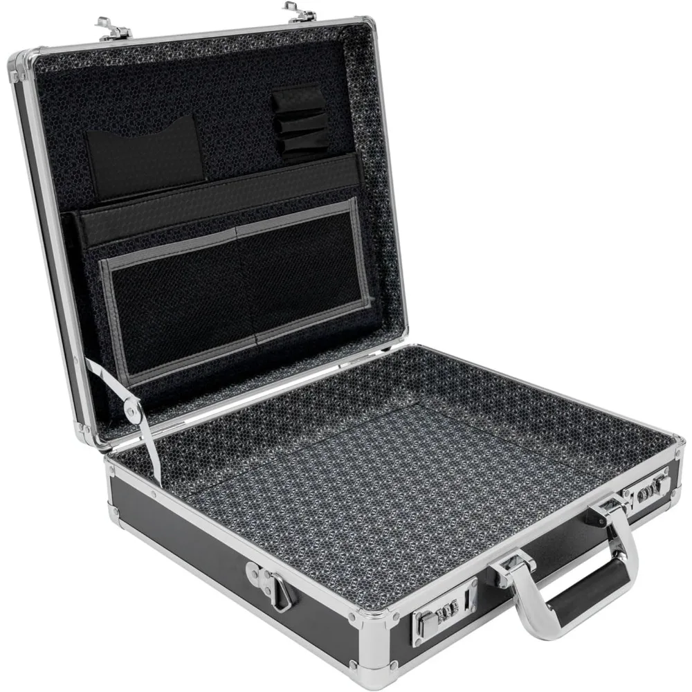 15x4x13 inch Locking Briefcase Hard Security Briefcase for Bussiness 22lbs Hardside Attache Briefcase with Locks