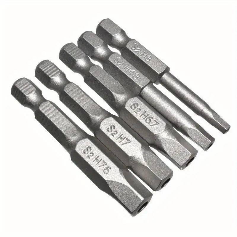 5pcs Plum Blossom Head Alloy Steel S2 High Quality Single Head Solid or Perforated Hexagonal