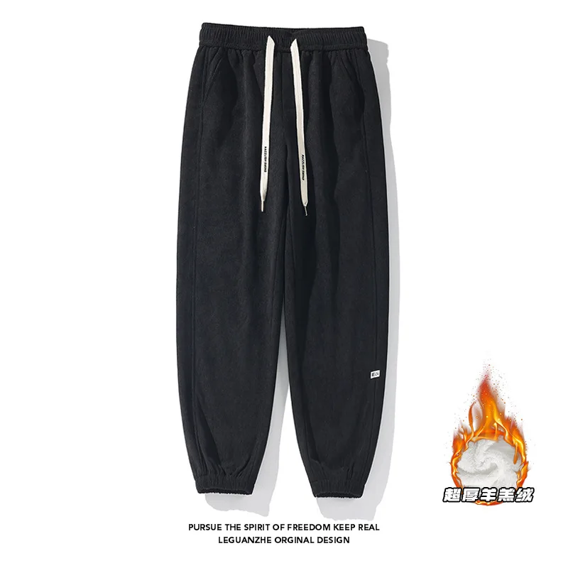 

【Mirrordust】2025Winter Plus Size Lamb Wool Corduroy Slim Pants Warm Casual Long Pants for Men and WomenM-5X