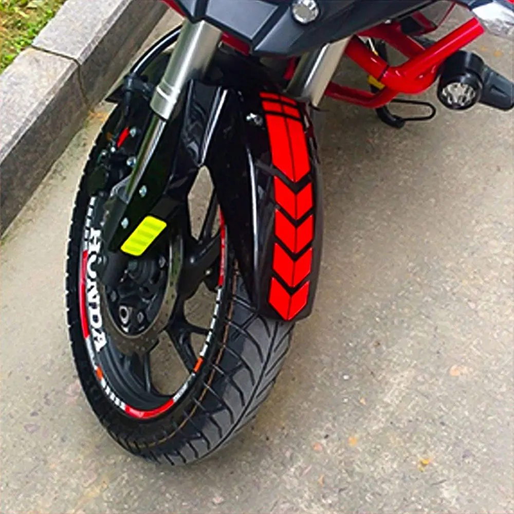 Motorcycle Arrow Stripe Stickers Fender Paste Universal Waterproof Oilproof Reflective Motorbike Tape Decal Moto Accessories
