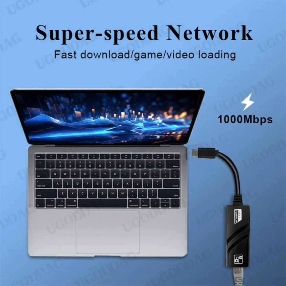 USB 3.0 Wired Network Card USB to RJ45 Type C to RJ45 LAN Ethernet Adapter 10/100/1000Mbps USB 3.0 Network Adapter for PC Win 10