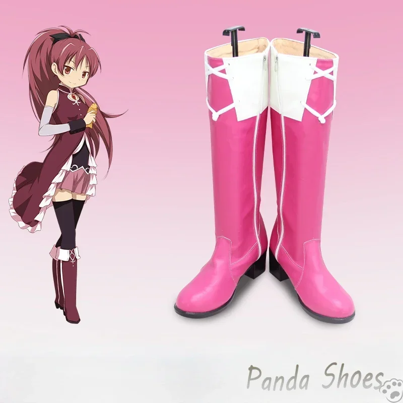 

Аниме Puella Magi Madoka Magica Обувь для косплея Сакура Кёко Cos Длинные розовые сапоги Косплей Костюм Опора Обувь для Хэллоуина