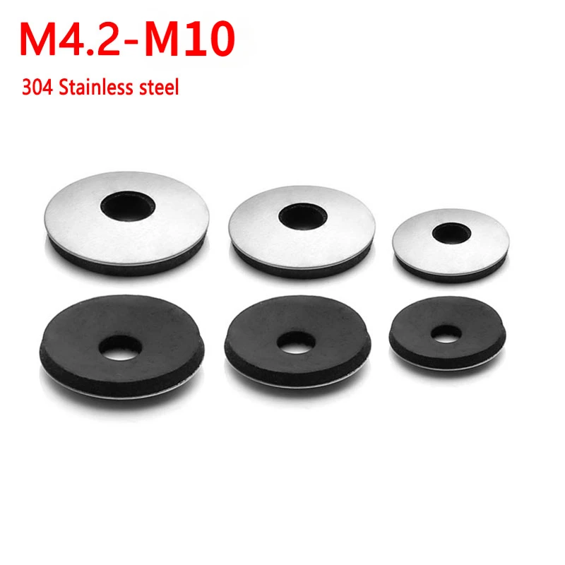 M4.2 M4.8 M5.5 M6.3M8 M10 Waterproof Washer A2 Stainless Steel EPDM Anti Slip Drilling Tail Tapping