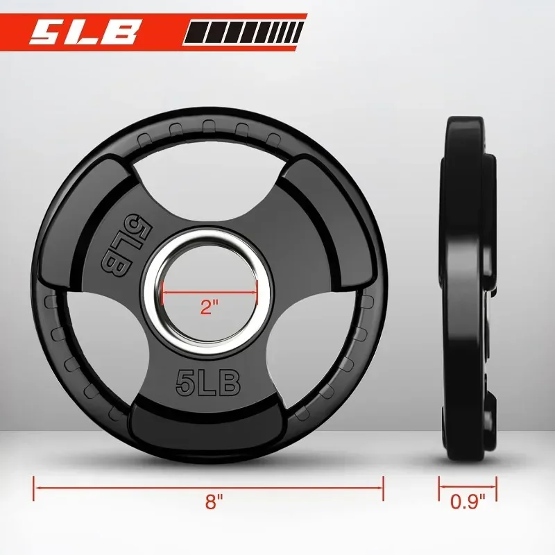 

RitFit Rubber Grip Plates for Barbell, 2-Inch Weight Plates for Weightlifting and Strength Training in Home & Gym, Single