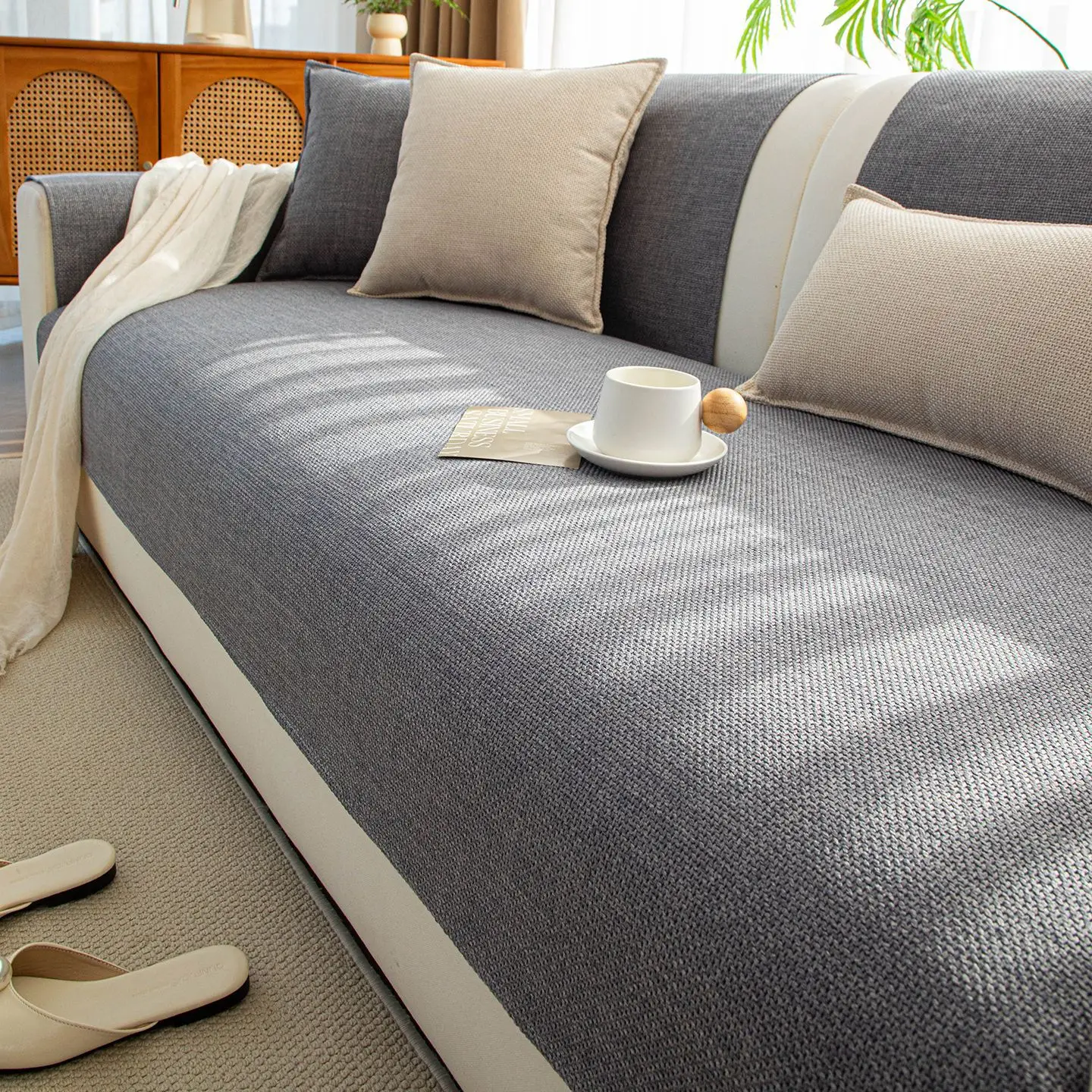 2026 New Luxury Non - slip Sofa Cushions in Imitation Cotton Linen for All Seasons with High - end Feeling