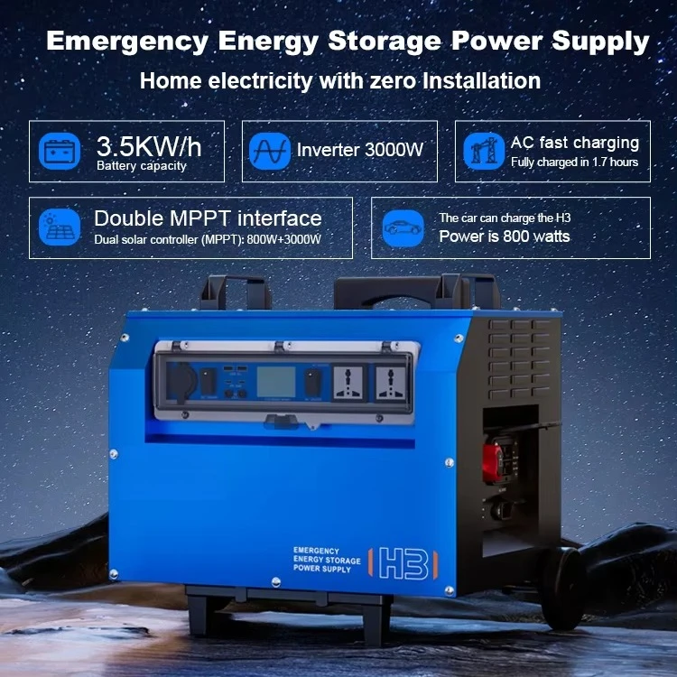 Portable 3KW Dual Solar Power Generator | 2.5KWh/3.5KWh/4KWh/5KWh | Pure Sine Wave Lithium Iron Phosphate Battery | for Outdoor