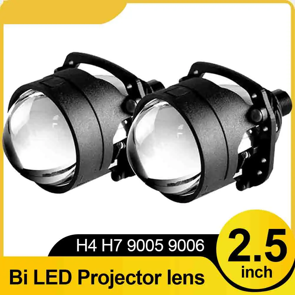 

2PCS 2.5 inch Bi Lens LED Headlight Projector lens Kit Headlamp 5500K Superbright H4 H7 9005 9006 Led Lamp Car Accessories